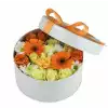 Box of orange flowers closed